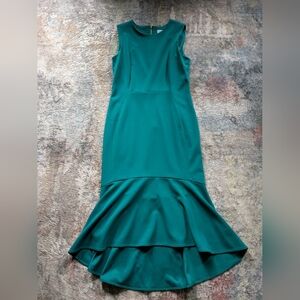 Calvin Klein High Low Elegant Teal Sleeveless Dress